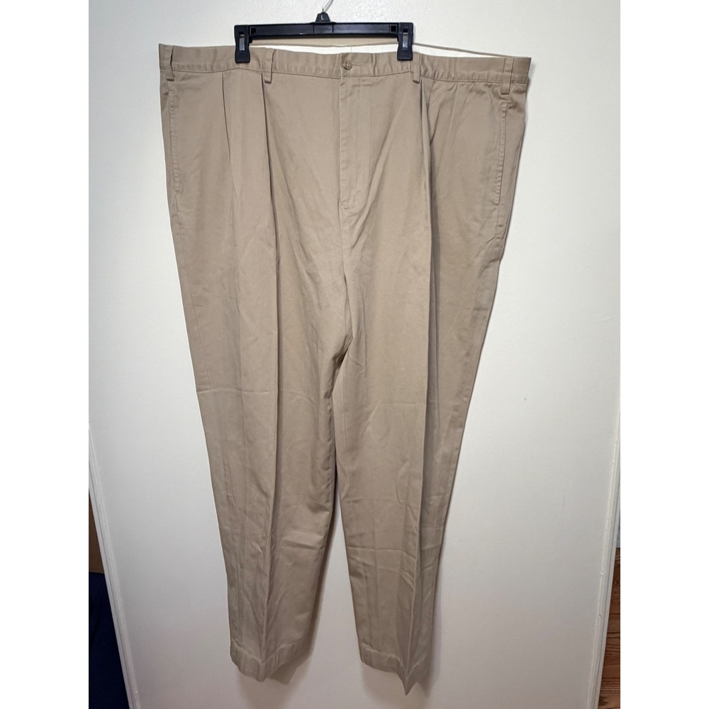 Polo Ralph Lauren Pants 50x32 Andrew Pant Pleated Chino Khaki Cotton Big Tall